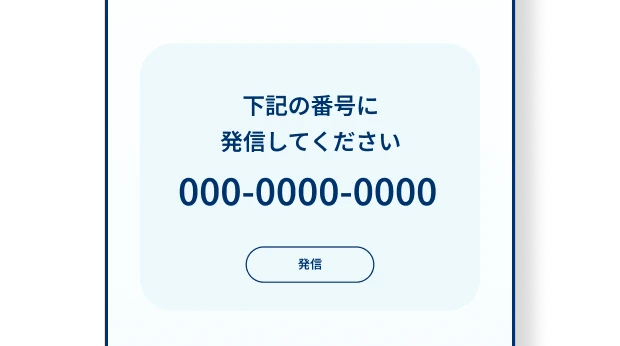 指定の番号へ発信して本人確認する着信番号認証のイメージ