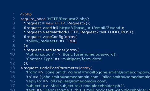 メール送信APIのサンプルコード（PHP）
