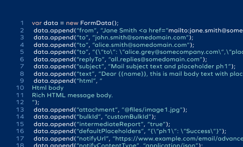 メール送信APIのサンプルコード（Node.js）