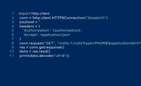 音声通話APIのサンプルコード（Python）