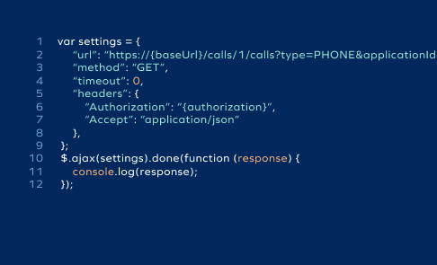音声通話APIのサンプルコード（JavaScript）