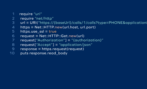 音声通話APIのサンプルコード（Ruby）